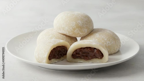Soft mochi with a creamy chocolate center—perfect for dessert lovers!