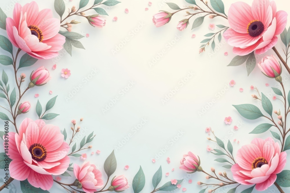 Subtle floral motif in soft pastels creates a delicate, calming social media backdrop , social media, leaves, facebook Subtle floral motif in soft pastels creates a delicate, calming social media backdrop , social media, leaves, facebook