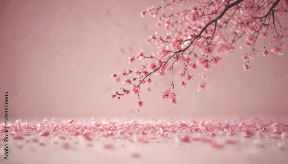 Floating pink sakura petals on a blurred pastel backdrop, ethereal and light , blossom, beauty, floral Floating pink sakura petals on a blurred pastel backdrop, ethereal and light , blossom, beauty, floral