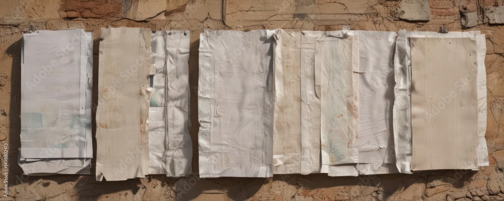 custom made wallpaper toronto digitalMultiple layered glued paper posters on a rough outdoor wall, exhibiting various levels of wear ,  surface,  element,  texture