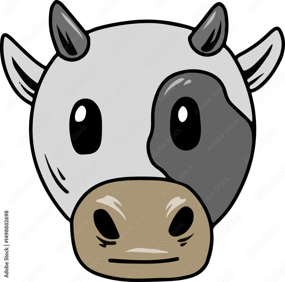Illustration of a Cow Head Illustration of a Cow Head