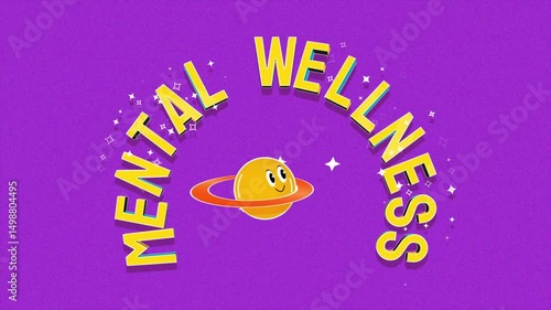 Cartoon Animated MENTAL WELLNESS Looping