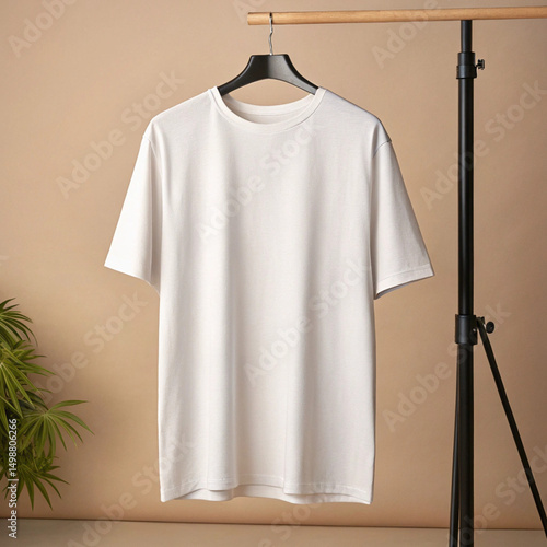 Basic plain white oversized t-shirt laid flat—ideal for fashion, clothing design mockups, or e-commerce listings.