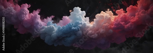 Wallpaper Mural Swirling clouds of vivid pigment explode on a stark black canvas,  vivid,  impact,  design Torontodigital.ca