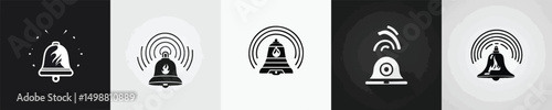 Fire Alarm Bell Icon - Emergency Fire Alert Symbol Vector