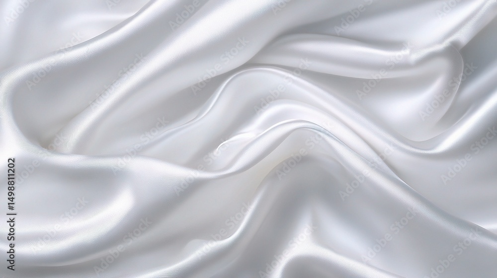 Elegant White Silk Texture with Gentle Ripples and Soft Background Elegant White Silk Texture with Gentle Ripples and Soft Background