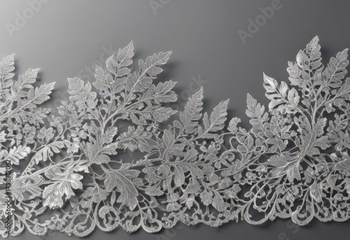 Wallpaper Mural Intricate silver leaf lace border, luxurious metallic sheen,  texture,  intricate Torontodigital.ca