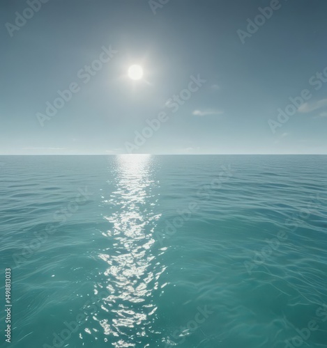 Wallpaper Mural Peaceful gradient from pale to deep aquamarine, evokes calm ocean depths ,  texture,  teal,  image Torontodigital.ca