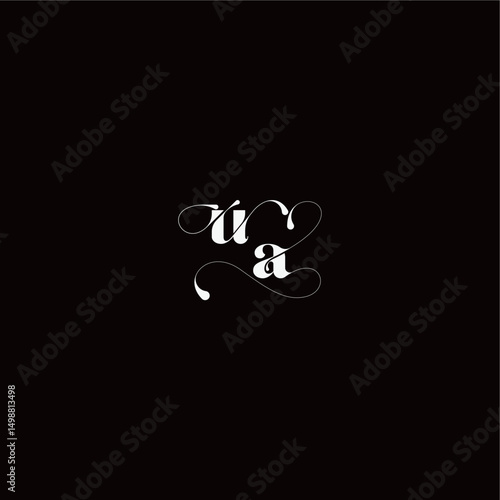 monogram style and elegant concept UA wedding typography initial letter organic hairline logo