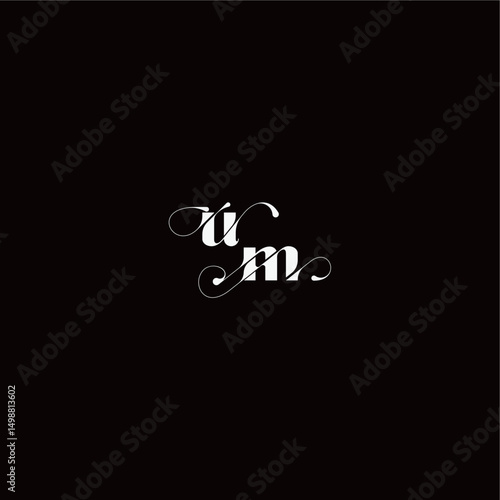 monogram style and elegant concept UM wedding typography initial letter organic hairline logo