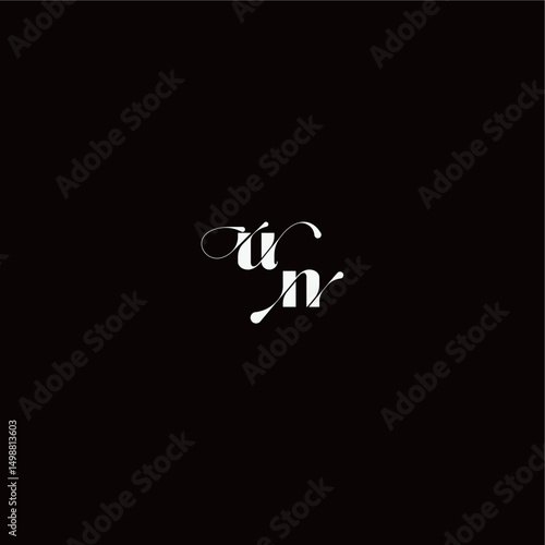 monogram style and elegant concept UN wedding typography initial letter organic hairline logo