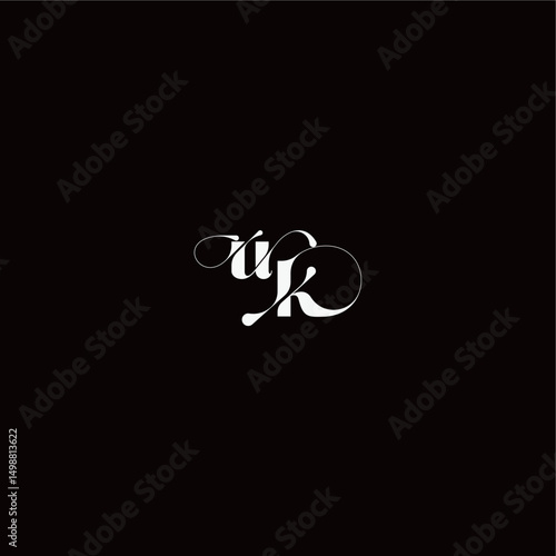 monogram style and elegant concept UK wedding typography initial letter organic hairline logo