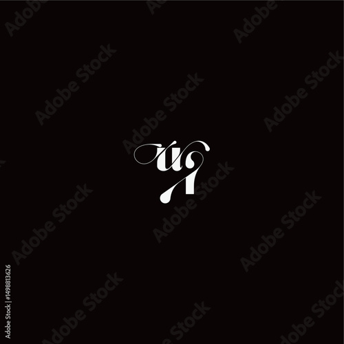 monogram style and elegant concept UI wedding typography initial letter organic hairline logo