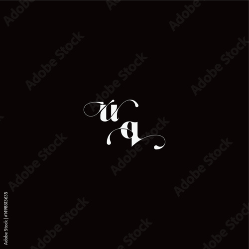 monogram style and elegant concept UQ wedding typography initial letter organic hairline logo