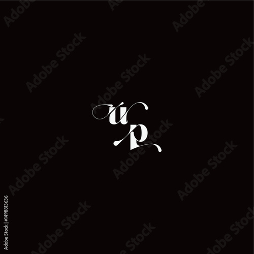 monogram style and elegant concept UP wedding typography initial letter organic hairline logo