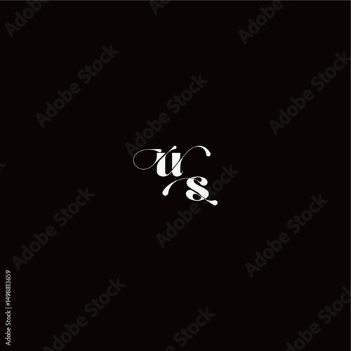 monogram style and elegant concept US wedding typography initial letter organic hairline logo