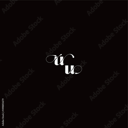 monogram style and elegant concept UU wedding typography initial letter organic hairline logo