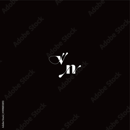 monogram style and elegant concept VN wedding typography initial letter organic hairline logo