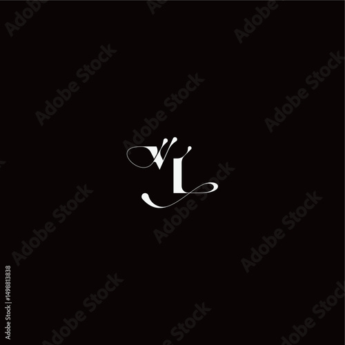 monogram style and elegant concept VL wedding typography initial letter organic hairline logo