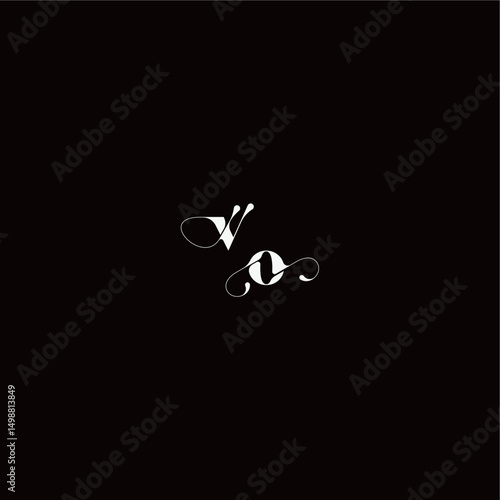 monogram style and elegant concept VO wedding typography initial letter organic hairline logo