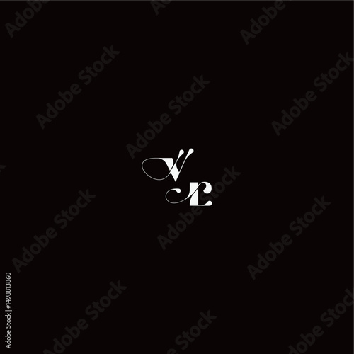 monogram style and elegant concept VR wedding typography initial letter organic hairline logo