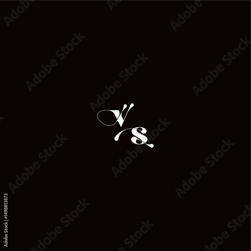 monogram style and elegant concept VS wedding typography initial letter organic hairline logo