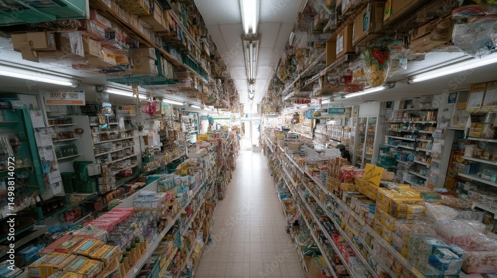 Fototapeta premium Inside a grocery store with numerous products on display.