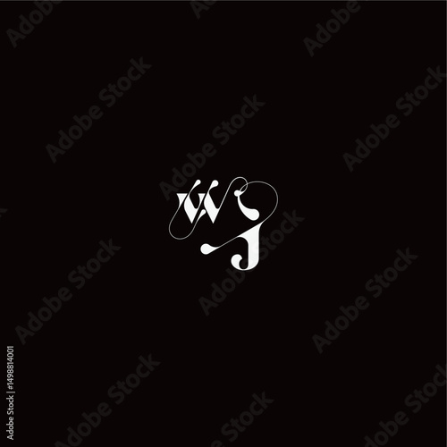 monogram style and elegant concept WJ wedding typography initial letter organic hairline logo