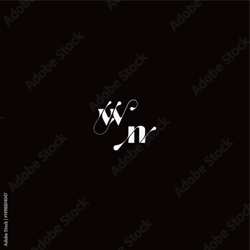 monogram style and elegant concept WN wedding typography initial letter organic hairline logo