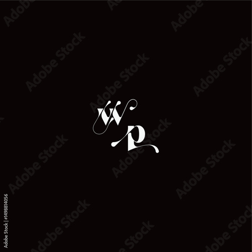 monogram style and elegant concept WP wedding typography initial letter organic hairline logo