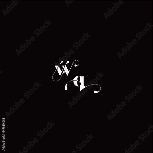 monogram style and elegant concept WQ wedding typography initial letter organic hairline logo