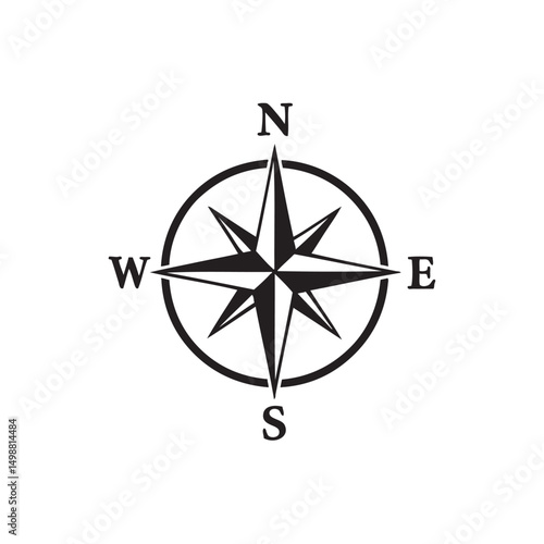 compass on a white background
