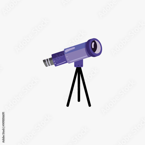 Observation telescope icon logo flat vector design