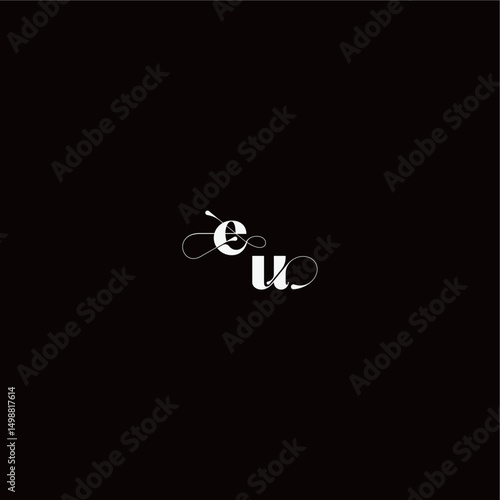 organic hairline logo EU monogram style and elegant concept wedding typography initial letter
