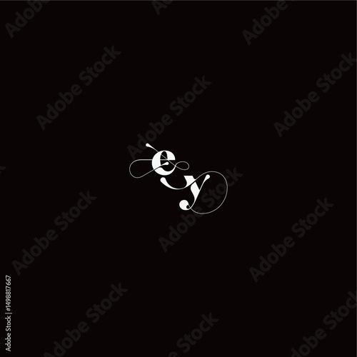 organic hairline logo EY monogram style and elegant concept wedding typography initial letter