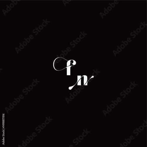 organic hairline logo FN monogram style and elegant concept wedding typography initial letter