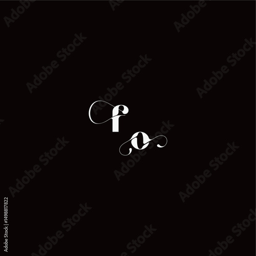 organic hairline logo FO monogram style and elegant concept wedding typography initial letter