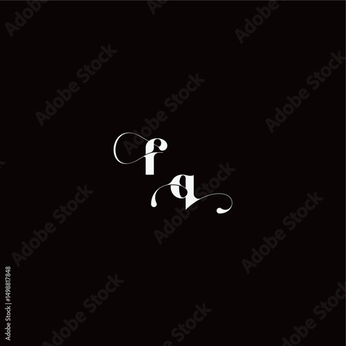 organic hairline logo FQ monogram style and elegant concept wedding typography initial letter