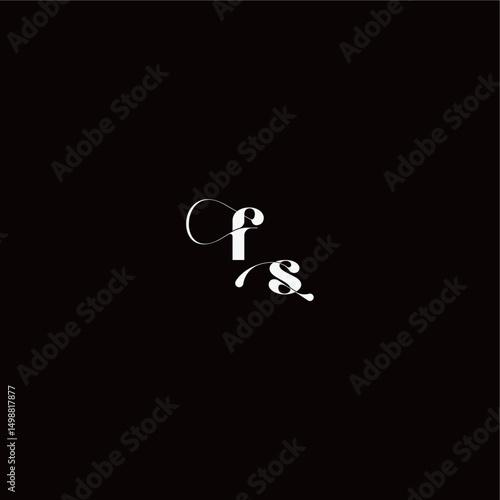 organic hairline logo FS monogram style and elegant concept wedding typography initial letter