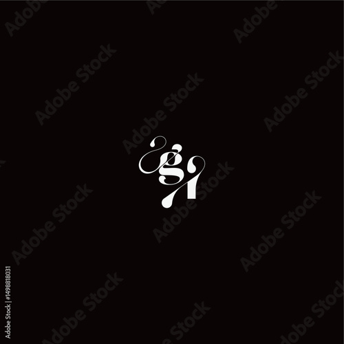 organic hairline logo wedding typography initial letter monogram style and elegant concept GI