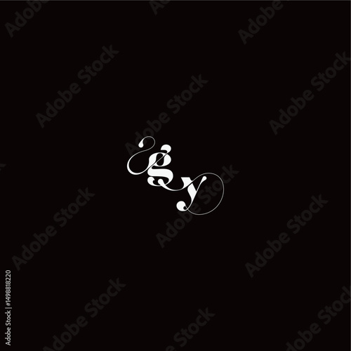 organic hairline logo wedding typography initial letter monogram style and elegant concept GY