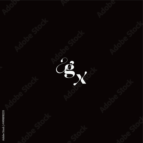 organic hairline logo wedding typography initial letter monogram style and elegant concept GX