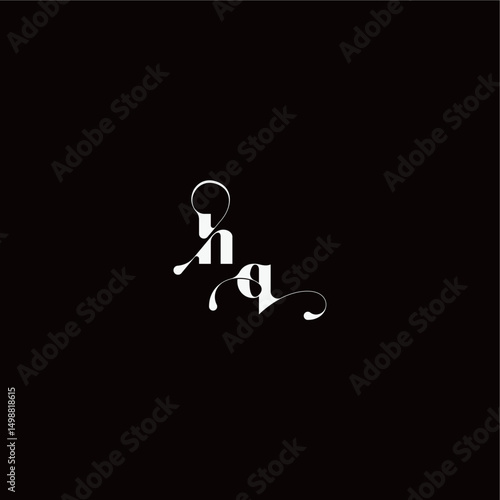 organic hairline logo wedding typography initial letter monogram style and elegant concept HQ