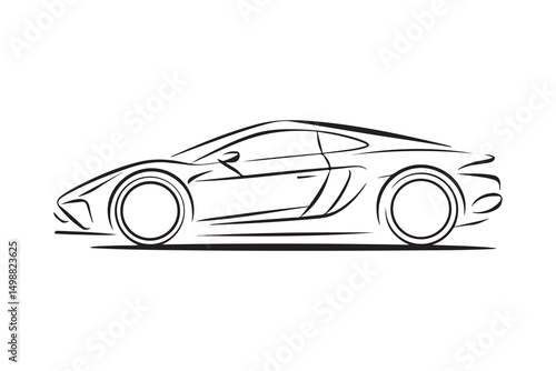 Stylish vector silhouette of a fast black luxury sports car, ideal for automotive illustration and racing design