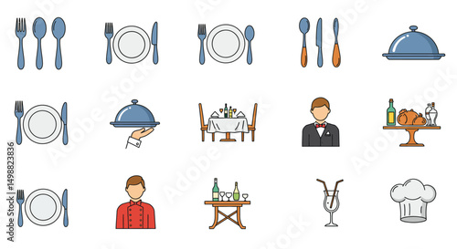 set of restaurant icons