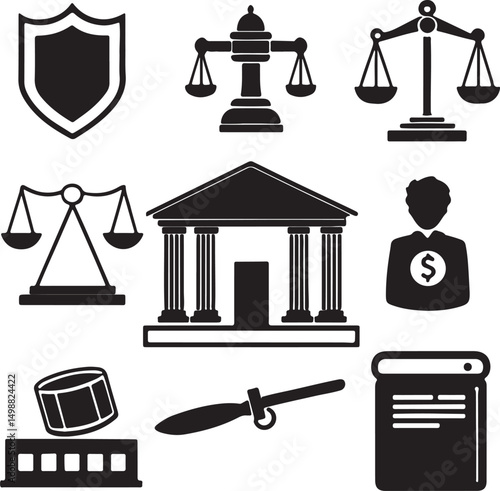 a-vector-icon-set-themed-around--court-and-justice_traced