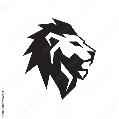 Geometric Lion Head Silhouette Art