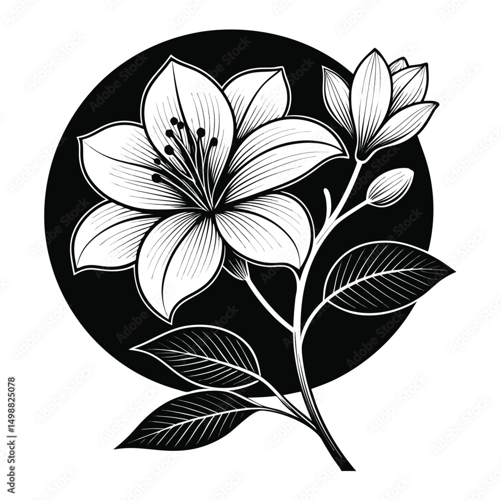 Obraz premium black and white flower vector creative clipart