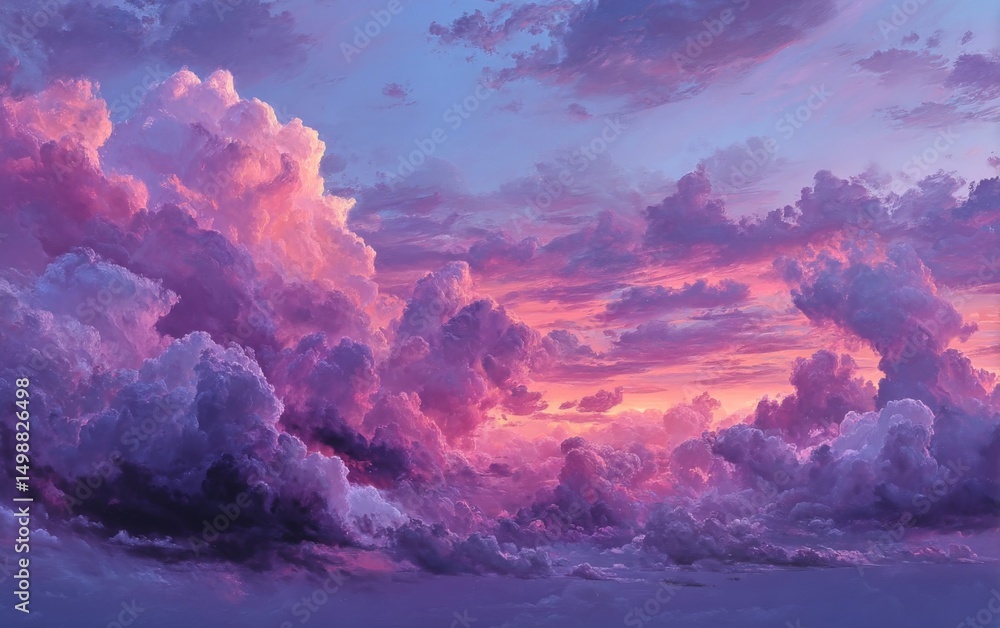 Fototapeta premium Pink And Purple Sunset Cloudscape