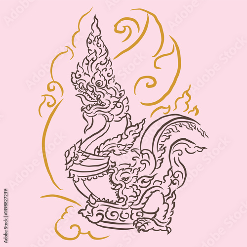 abstract of Asian dragon vector for card decoration illustration